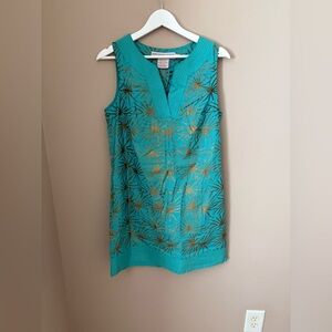 Gretchen Scott Women's S Blue Sunburst Sleeveless Shift Dress Casual